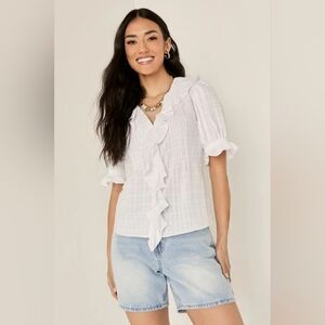 Kirsten Ruffle Button Down Top